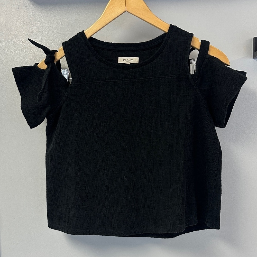 Madewell Black Off the Shoulder Shirt